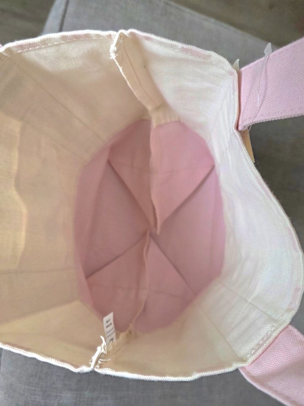 Trader Joe's 2 NEW MINIs- Pastel Pink/Cream AND Mint Striped Canvas Totes- NWT! - Picture 5 of 12